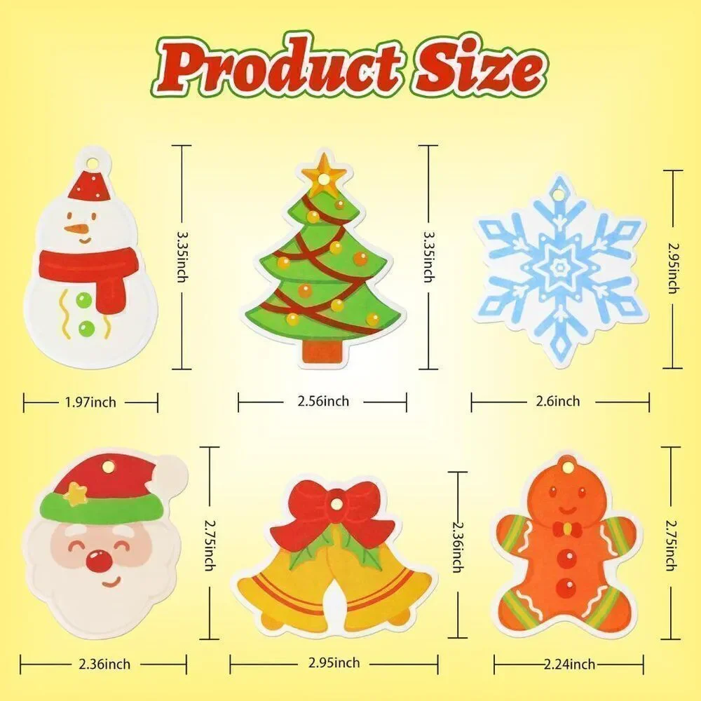 Set of 6 Car Interior Air Freshener Hanging Paper Christmas Accessories
